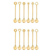 Lucky Charms 12-Piece Party Spoon Set by Sambonet Spoon Sambonet PVD Gold 