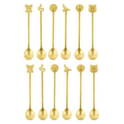 Living 12-Piece Party Fashion Party Spoons Set by Sambonet Spoon Sambonet PVD Gold 
