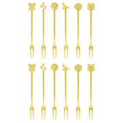 Living 12-Piece Party Fashion Party Forks Set by Sambonet Spoon Sambonet PVD Gold 