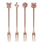 Living 4-Piece Party Fashion Party Forks Set by Sambonet Spoon Sambonet PVD Copper 