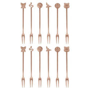Living 12-Piece Party Fashion Party Forks Set by Sambonet Spoon Sambonet PVD Copper 