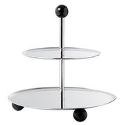 Penelope 2-Tier Pastry Stand, Silverplated with Obsidian Black by Sambonet Dinnerware Sambonet 