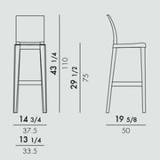 One More Please Stool, Bar Height, Set of 2 by Philippe Starck for Kartell Chair Kartell 