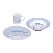 3-Piece Porcelain Kids Dinnerware Sets by Sambonet Dinnerware Sambonet Blue Plane 