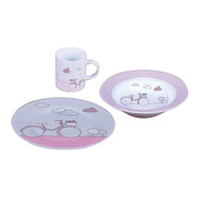 3-Piece Porcelain Kids Dinnerware Sets by Sambonet Dinnerware Sambonet Pink Bike 