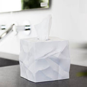 Wipy Crinkle Square Tissue Box Cover by Essey Facial Tissue Holders Essey White 