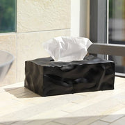 Wipy Crinkle Rectangular Tissue Box Cover by Essey Facial Tissue Holders Essey Black 