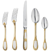 Empire Sterling Silver Gold Accented 10.5" Serving Spoon by Ercuis Flatware Ercuis 