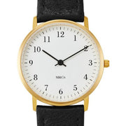 Bodoni Brass Watch by Tibor Kalman for M&Co Watch Projects Watches 33 mM Black Leather 