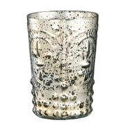 Fleur-de-Lys Antiqued Mercury Glass Tealight Candleholder Amusespot Silver/Brown 