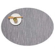 Chilewich: Bamboo Woven Vinyl Placemats, Set of 4 Placemat Chilewich Oval 14" x 19.25" Fog 
