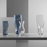 Squeeze 9" Blue Vase by Lena Bergstrom for Orrefors Glassware Orrefors 