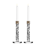 Carat Brass and Glass Candlestick, Set of 2 by Orrefors Glassware Orrefors Medium 