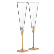 With Love Gold Toasting Flute, Set of 2 by Vera Wang for Wedgwood Glassware Wedgwood 