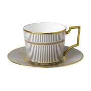 Anthemion Grey Teacup & Saucer by Wedgwood Dinnerware Wedgwood 