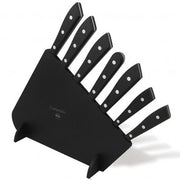 Compendio Kitchen Knives with Grey Blades and Lucite Handles, Set of 7 by Berti Knive Set Berti Black Lucite 