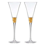 Truro Gold Champagne Flute Toasting Glass, Set of 2 by Michael Wainwright Glassware Michael Wainwright 