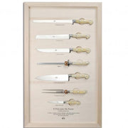 Wall Displays of 7 Serving Knives with Lucite Handles by Berti Knive Set Berti White lucite 