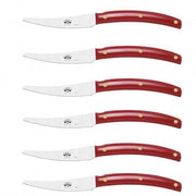 No. 9619 Convivio Nuovo Steak Knives with Red Lucite Handles, Set of 6 by Berti Knive Set Berti 
