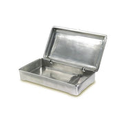 Rectangular Lidded Box by Match Pewter Jewelry & Trinket Boxes Match 1995 Pewter Divider No Leather 