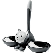 Tigrito Cat Double Bowl by Miriam Mirri for Alessi Cat Alessi Grey 