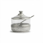 Anna Caffe Pewter and Glass Sugar Bowl with Spoon by Arte Italica Sugar Arte Italica 