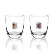 Elevo Double Old Fashioned Glasses, set of 2 by ANNA New York Glassware Anna Smoke Agate 
