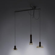 Stab Light Triple Suspension Lamp by Arik Levy for Artemide Lighting Artemide Brown Clear 