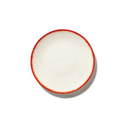 Dé Porcelain Plate, Off White/Red Var 2, Set of 2 by Ann Demeulemeester for Serax Dinnerware Serax Dessert Plate 5.5" Set of 2 