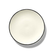 Dé Porcelain Plate, Off-White/Black Var 1, Set of 2 by Ann Demeulemeester for Serax Dinnerware Serax Salad Plate 6.8" Set of 2 