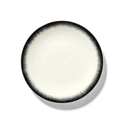 Dé Porcelain Plate, Off-White/Black Var 3, Set of 2 by Ann Demeulemeester for Serax Dinnerware Serax Salad Plate 6.8" Set of 2 