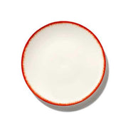 Dé Porcelain Plate, Off White/Red Var 2, Set of 2 by Ann Demeulemeester for Serax Dinnerware Serax Salad Plate 6.8" Set of 2 