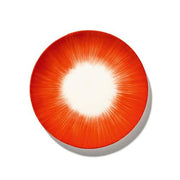 Dé Porcelain Plate, Off White/Red Var 5, Set of 2 by Ann Demeulemeester for Serax Dinnerware Serax Salad Plate 6.8" Set of 2 