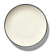 Dé Porcelain Plate, Off-White/Black Var 1, Set of 2 by Ann Demeulemeester for Serax Dinnerware Serax Luncheon Plate 9.4" Set of 2 