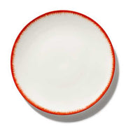 Dé Porcelain Plate, Off White/Red Var 2, Set of 2 by Ann Demeulemeester for Serax Dinnerware Serax Luncheon Plate 9.4" Set of 2 