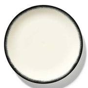 Dé Porcelain Plate, Off-White/Black Var 3, Set of 2 by Ann Demeulemeester for Serax Dinnerware Serax Dinner Plate 11" Set of 2 