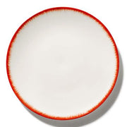 Dé Porcelain Plate, Off White/Red Var 2, Set of 2 by Ann Demeulemeester for Serax Dinnerware Serax Dinner Plate 11" Set of 2 