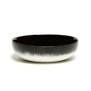 Dé Porcelain High Plate, Off-White/Black Var B, Set of 2 by Ann Demeulemeester for Serax Dinnerware Serax 5.1" Set of 2 