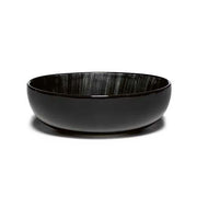 Dé Porcelain High Plate, Off-White/Black Var C, Set of 2 by Ann Demeulemeester for Serax Dinnerware Serax 5.1" Set of 2 
