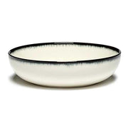 Dé Porcelain High Plate, Off-White/Black Var A, Set of 2 by Ann Demeulemeester for Serax Dinnerware Serax 6.1" Set of 2 