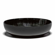 Dé Porcelain High Plate, Off-White/Black Var C, Set of 2 by Ann Demeulemeester for Serax Dinnerware Serax 6.1" Set of 2 
