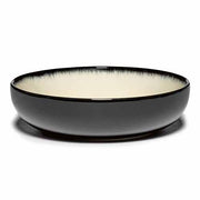 Dé Porcelain High Plate, Off-White/Black Var D, Set of 2 by Ann Demeulemeester for Serax Dinnerware Serax 6.1" Set of 2 