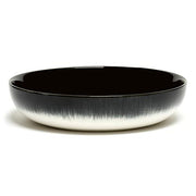 Dé Porcelain High Plate, Off-White/Black Var B, Set of 2 by Ann Demeulemeester for Serax Dinnerware Serax 7.2" Set of 2 