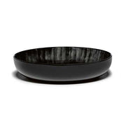 Dé Porcelain High Plate, Off-White/Black Var C, Set of 2 by Ann Demeulemeester for Serax Dinnerware Serax 7.2" Set of 2 