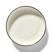 Dé Porcelain High Plate, Off-White/Black Var A, Set of 2 by Ann Demeulemeester for Serax Dinnerware Serax 