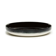 Dé Porcelain High Plate, Off-White/Black Var B, Set of 2 by Ann Demeulemeester for Serax Dinnerware Serax 9.4" Set of 2 