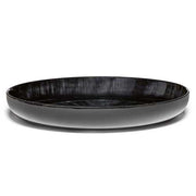 Dé Porcelain High Plate, Off-White/Black Var C, Set of 2 by Ann Demeulemeester for Serax Dinnerware Serax 10.6" Set of 2 
