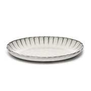 Inku Stoneware Oval Serving Bowl, White, 8.6" x 6", Set of 2 by Sergio Herman for Serax Dinnerware Serax 