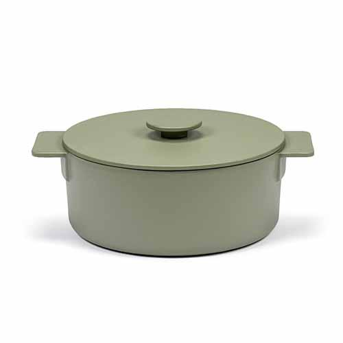 Serax Surface Enameled Cast Iron Dutch Oven, Green or Black, 4