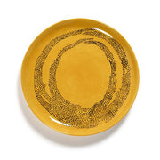Feast 8.7" Yellow with Black Swirl Salad Plate, set of 2 by Yotam Ottolenghi for Serax Plates Serax 